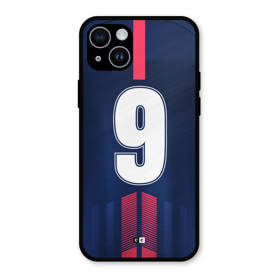 Jersy No 9 Metal Back Case for iPhone 14