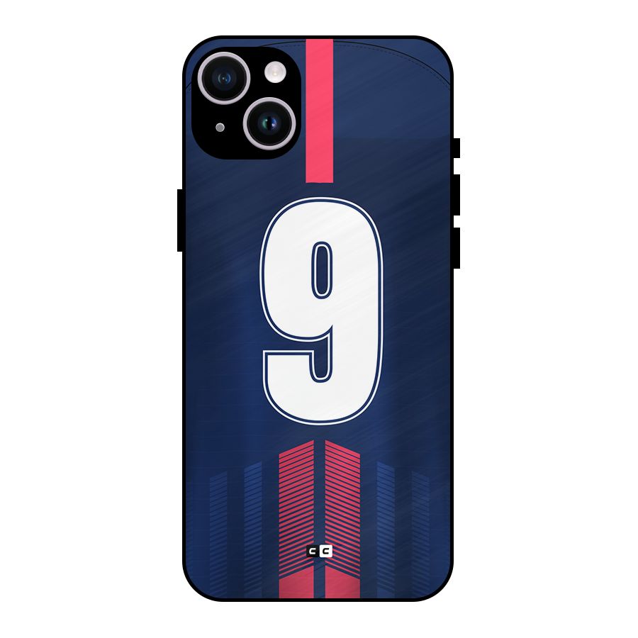 Jersy No 9 Metal Back Case for iPhone 14 Plus
