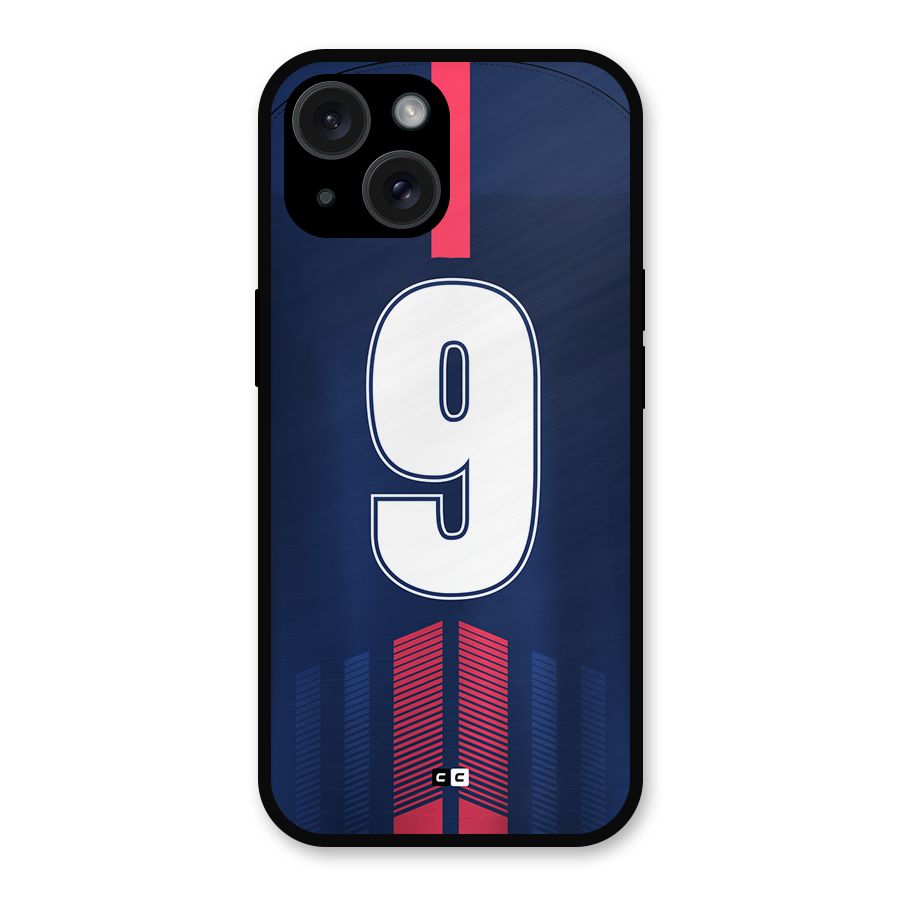 Jersy No 9 Metal Back Case for iPhone 15