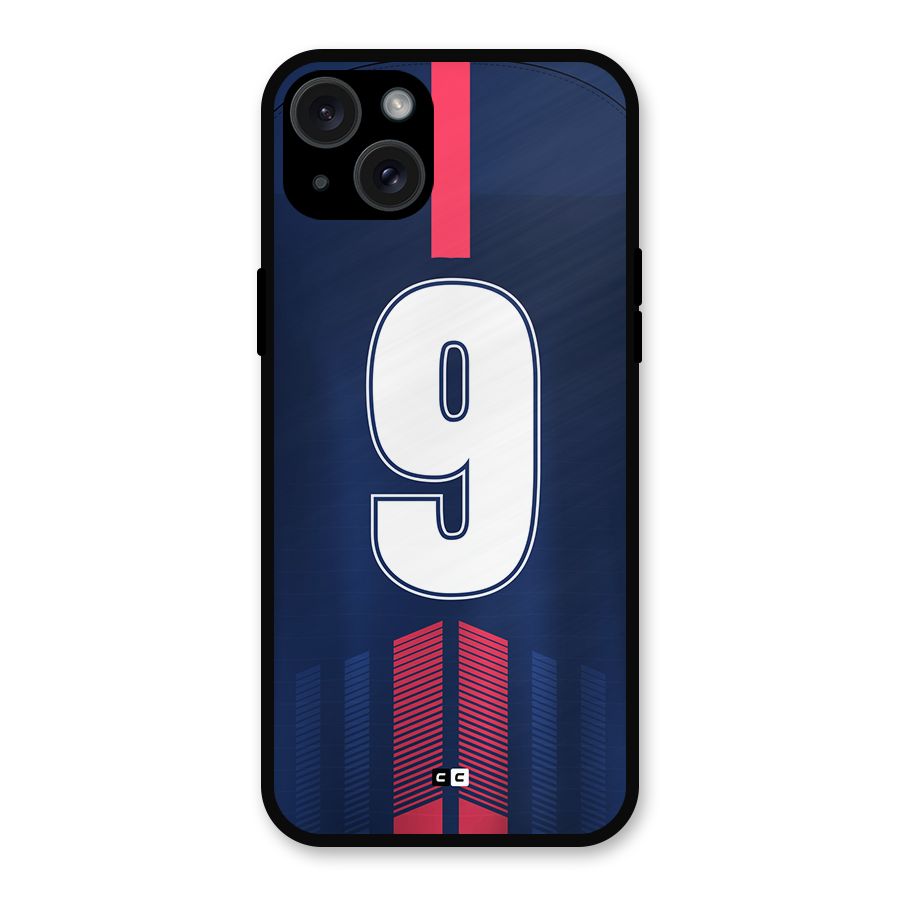 Jersy No 9 Metal Back Case for iPhone 15 Plus