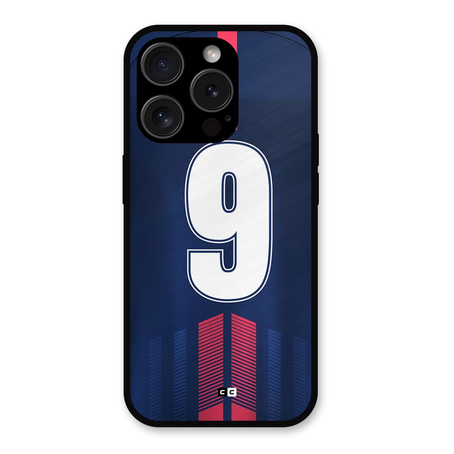 Jersy No 9 Metal Back Case for iPhone 15 Pro