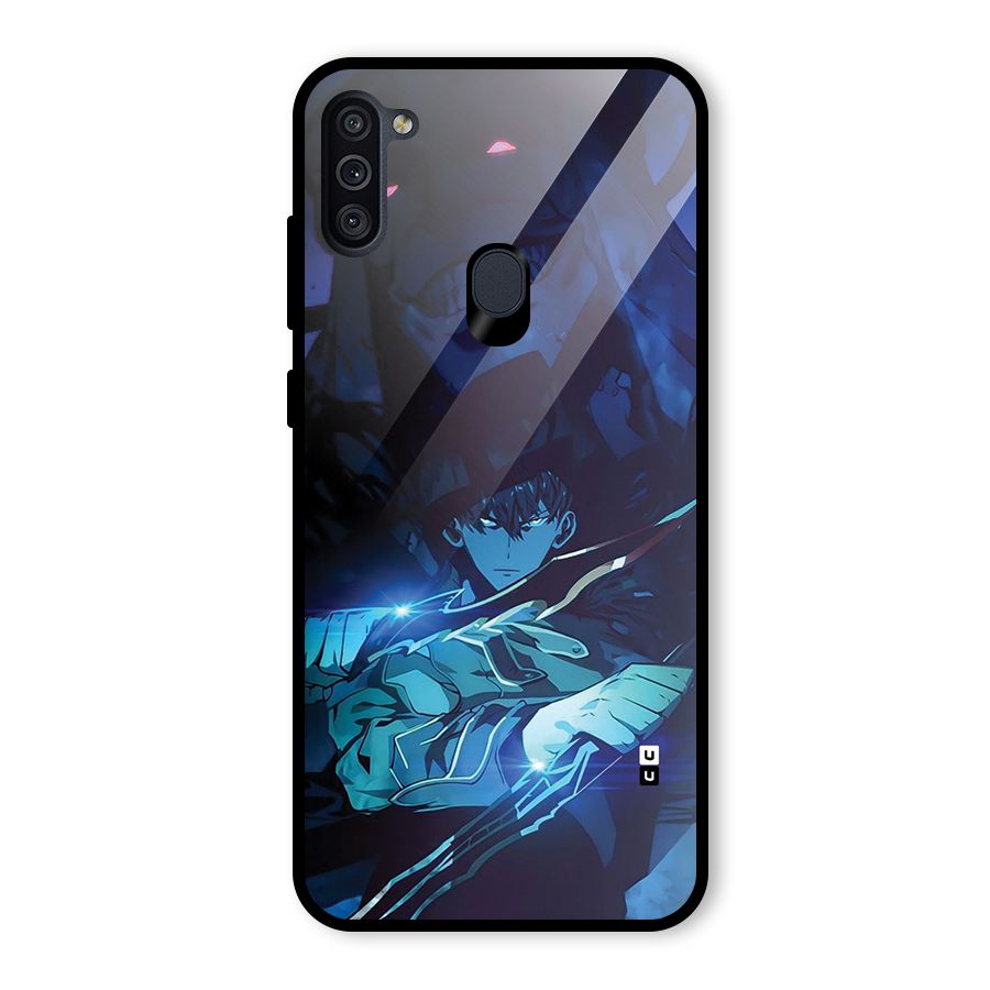 Jinwoo Fighting Mode Glass Back Case for Galaxy M11