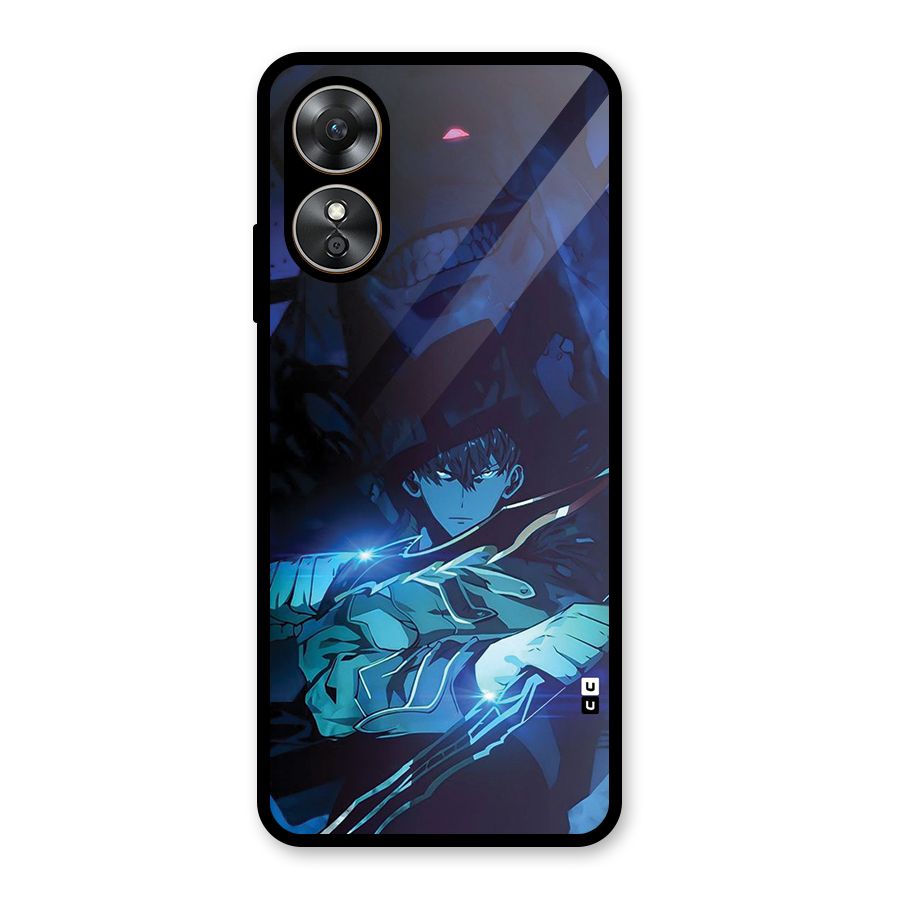 Jinwoo Fighting Mode Glass Back Case for Oppo A17