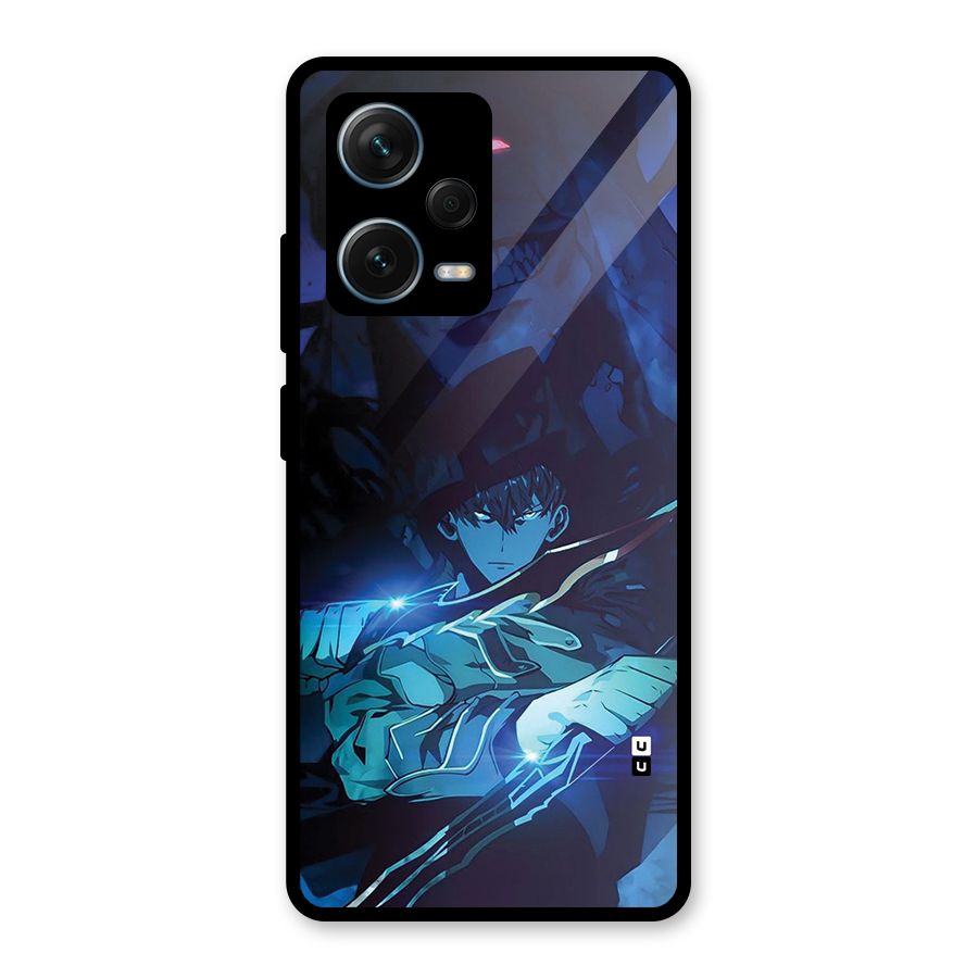 Jinwoo Fighting Mode Glass Back Case for Redmi Note 12 Pro Plus 5G