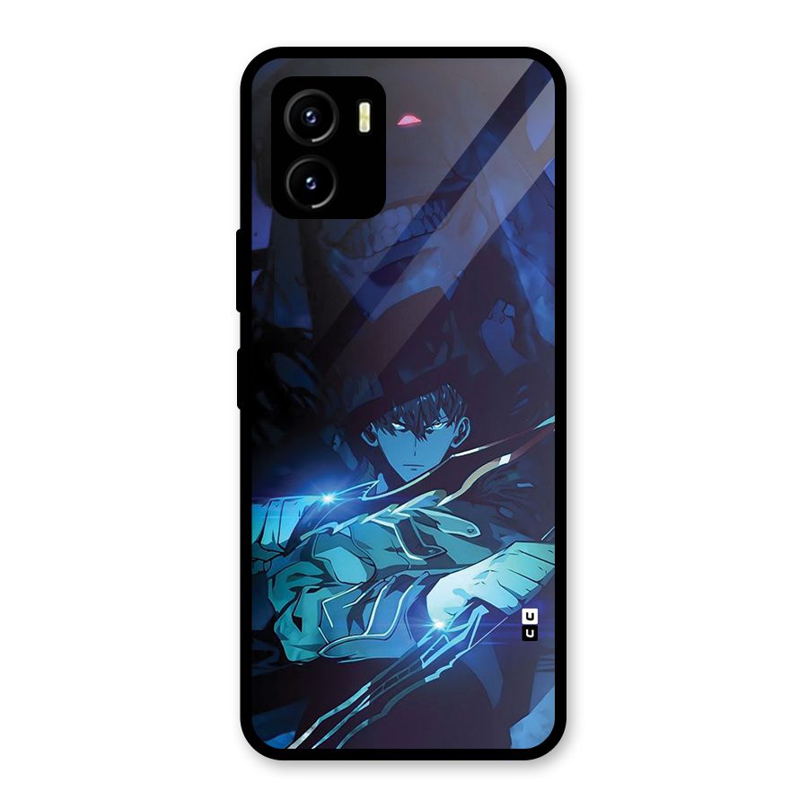 Jinwoo Fighting Mode Glass Back Case for Vivo Y15s