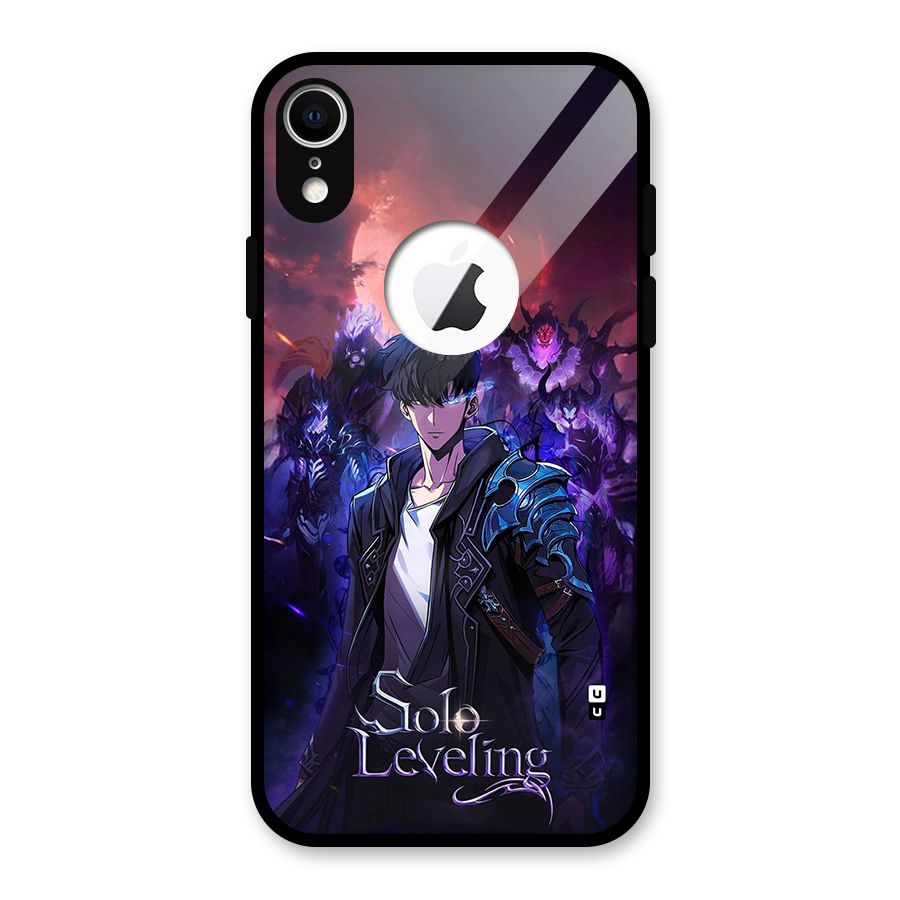 Jinwoo With Knights Glass Back Case for iPhone XR Logo Cut