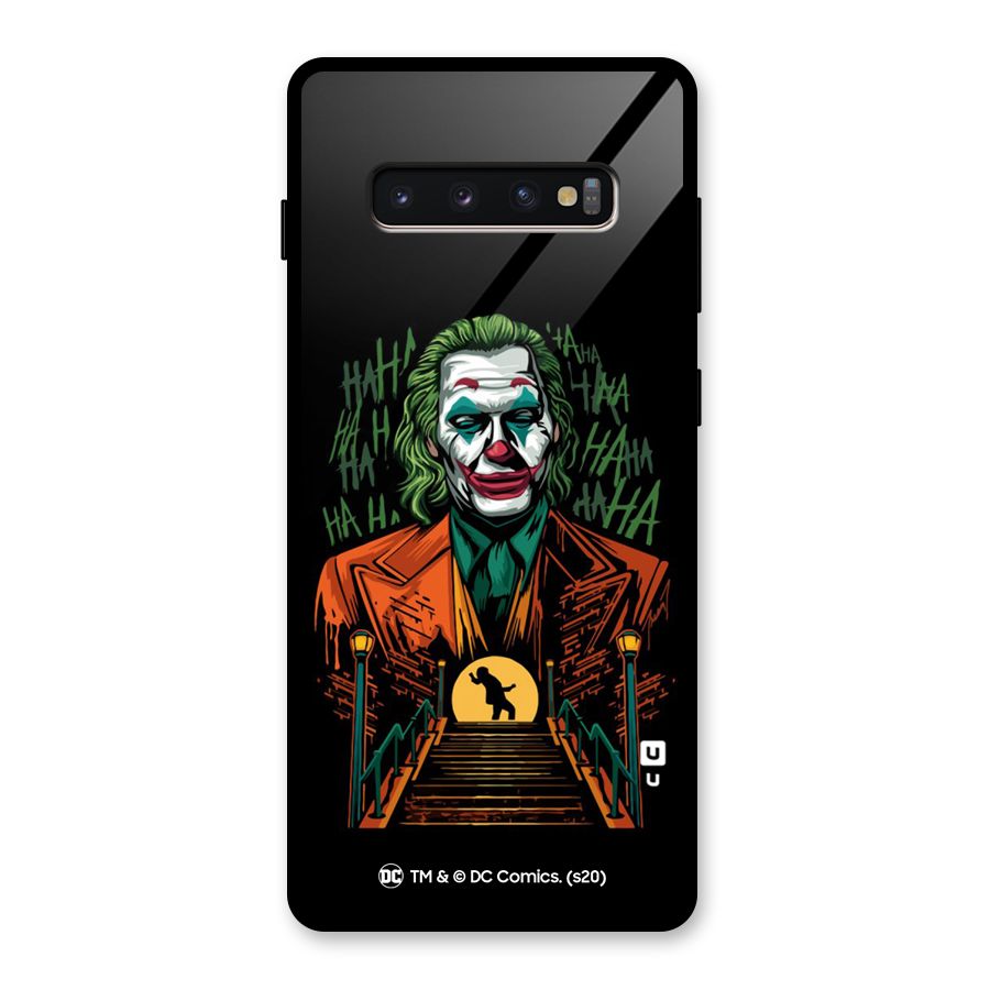 Joker Artwork Silhouette Glass Back Case for Galaxy S10 Plus