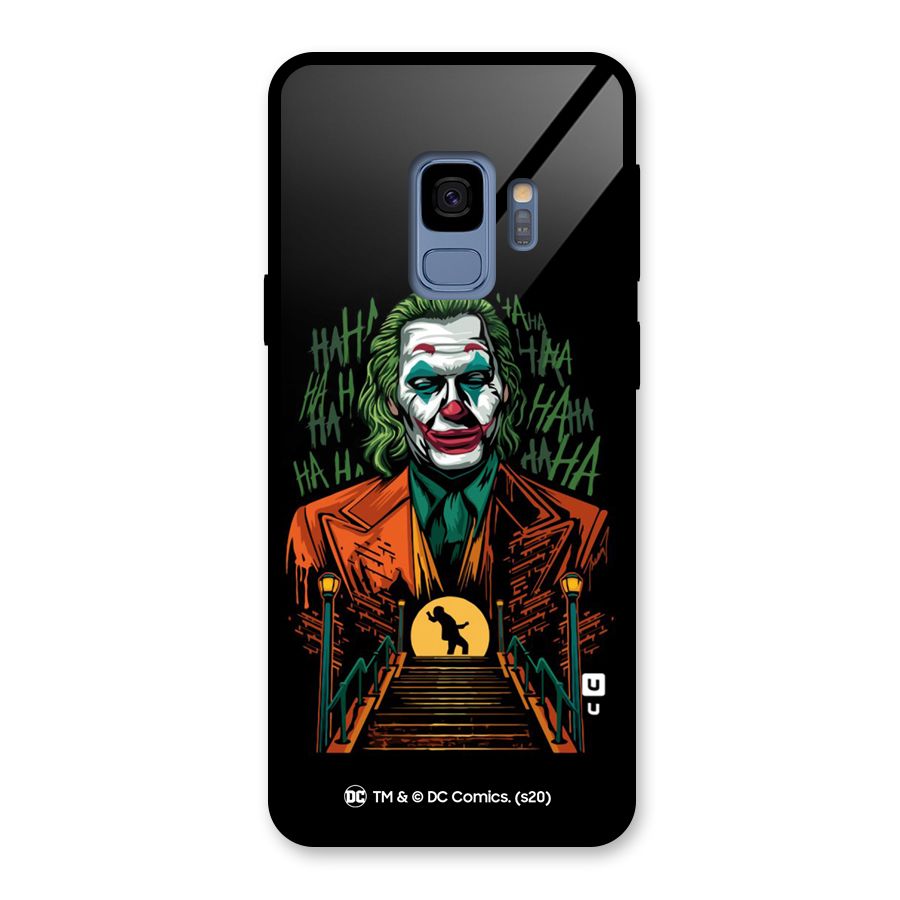 Joker Artwork Silhouette Glass Back Case for Galaxy S9