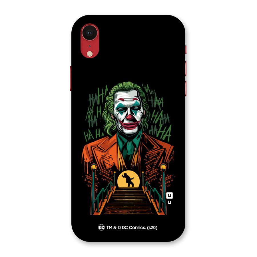 Joker Artwork Silhouette Glass Back Case for iPhone XR