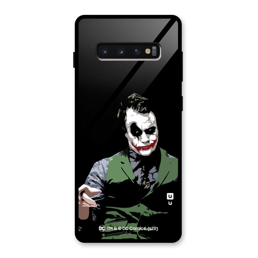 Joker Illustration Glass Back Case for Galaxy S10 Plus