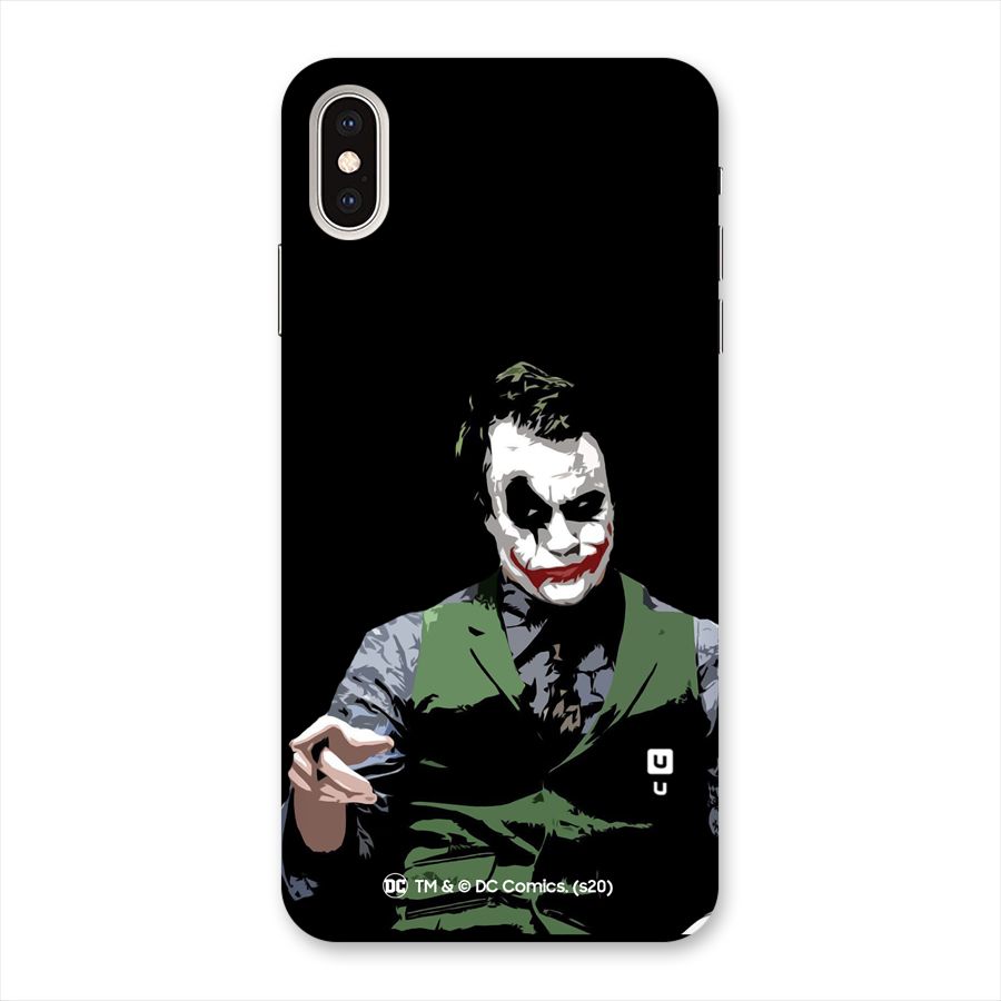 Joker Illustration Glass Back Case for iPhone XS Max