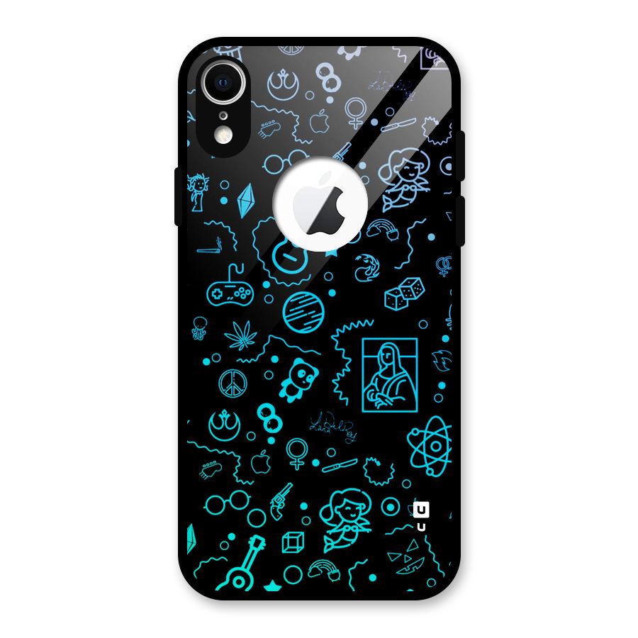 Joy Art Glass Back Case for iPhone XR Logo Cut