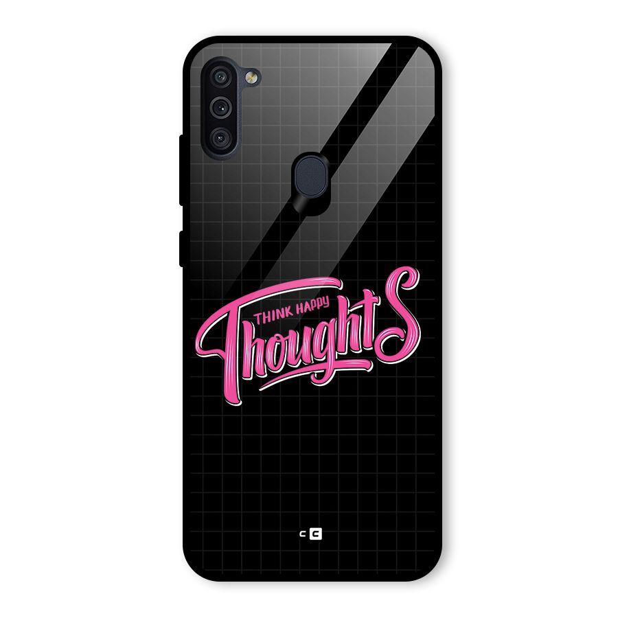 Joyful Thoughts Glass Back Case for Galaxy M11
