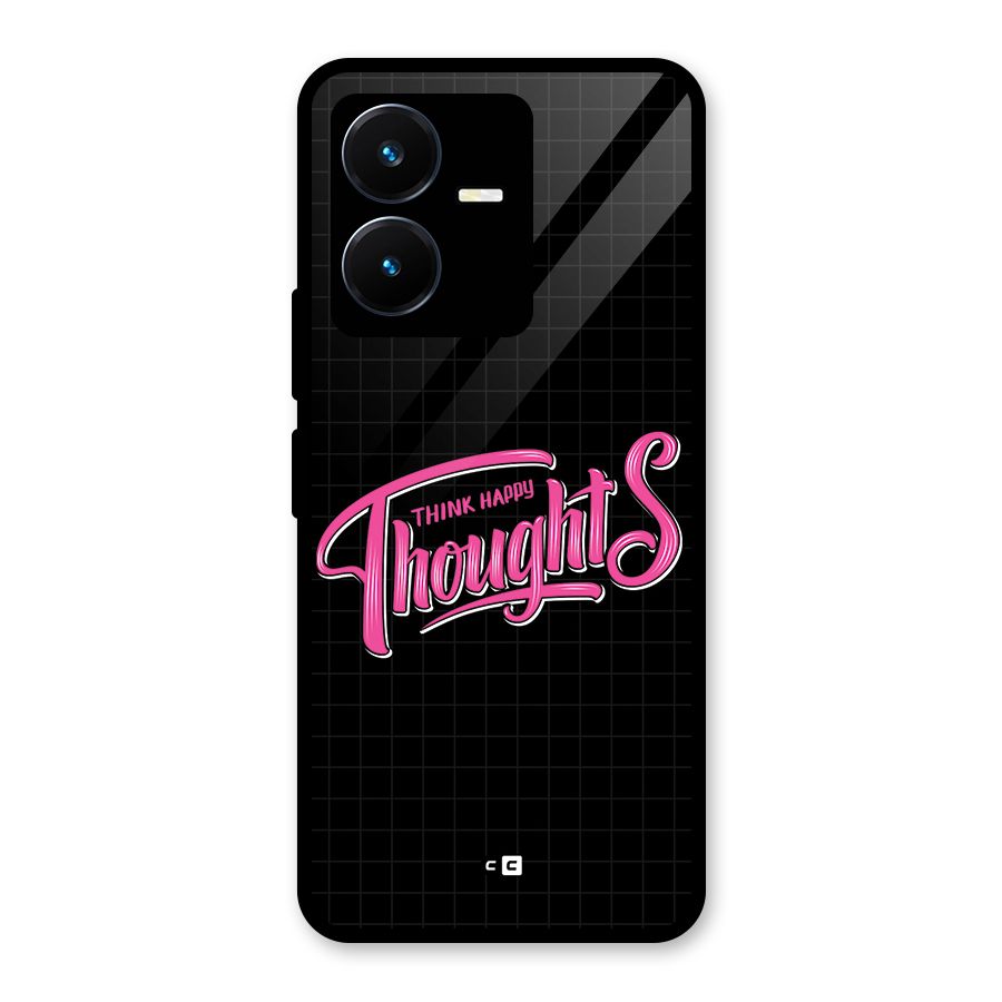 Joyful Thoughts Glass Back Case for Vivo Y22s