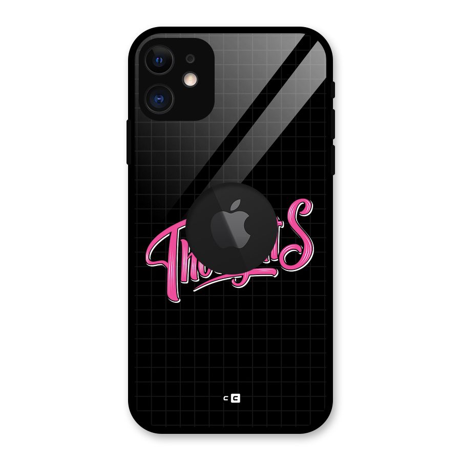 Joyful Thoughts Glass Back Case for iPhone 11 Logo Cut