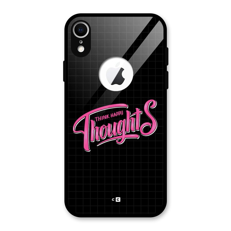 Joyful Thoughts Glass Back Case for iPhone XR Logo Cut