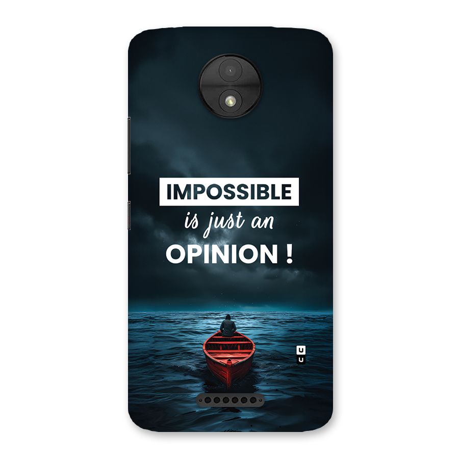 Just An Opinion Back Case for Moto C