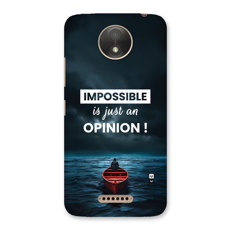 Just An Opinion Back Case for Moto C Plus