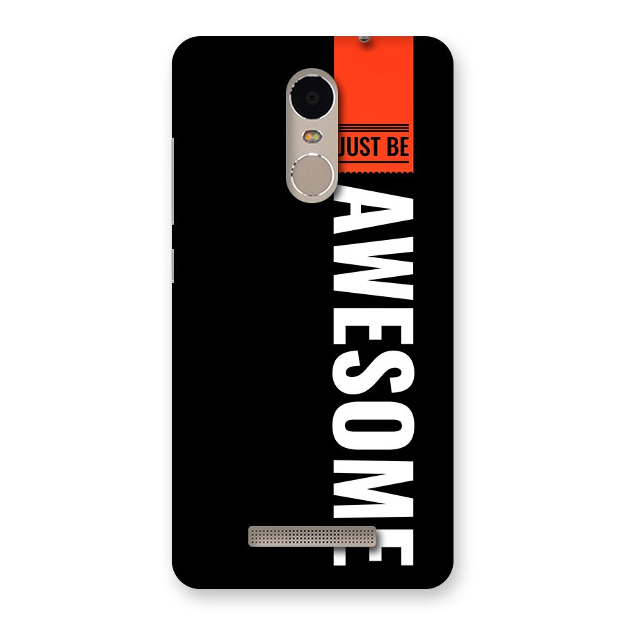 Just Be Awesome Back Case for Redmi Note 3