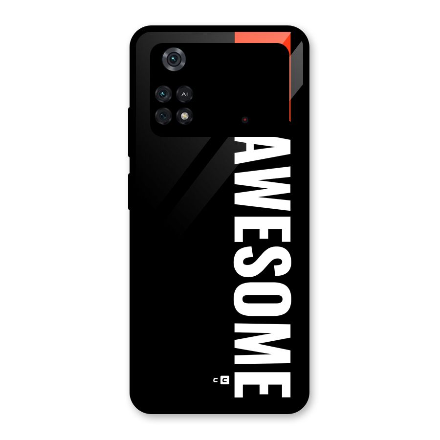 Just Be Awesome Glass Back Case for Poco M4 Pro 4G