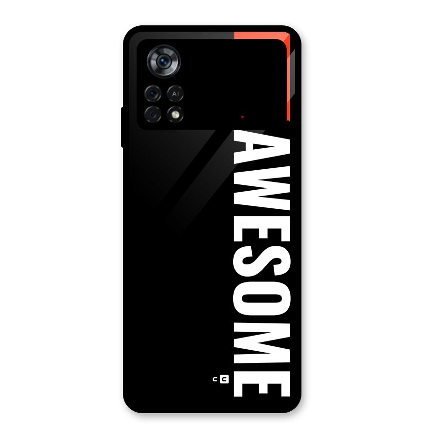 Just Be Awesome Glass Back Case for Poco X4 Pro 5G