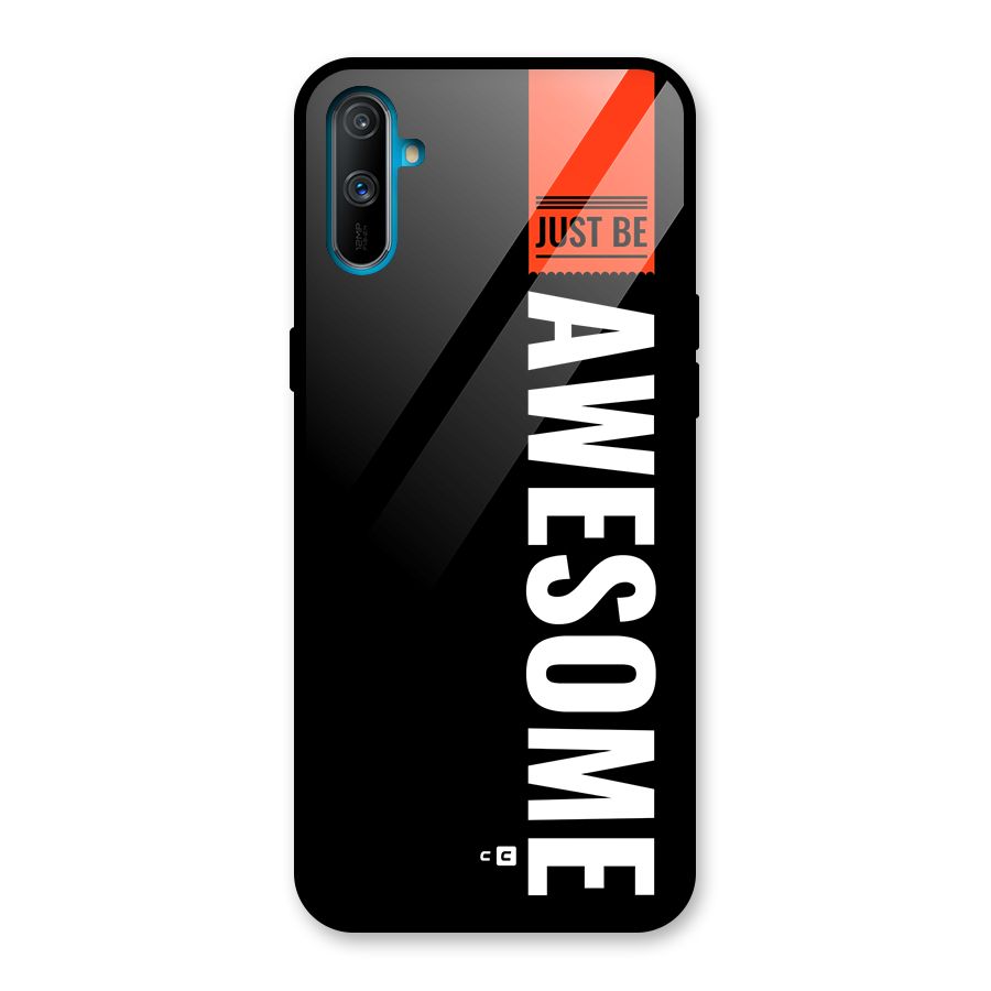 Just Be Awesome Glass Back Case for Realme C3