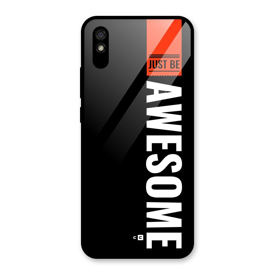 Just Be Awesome Glass Back Case for Redmi 9A