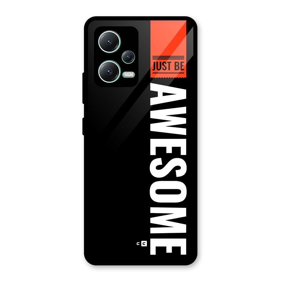 Just Be Awesome Glass Back Case for Redmi Note 12 5G
