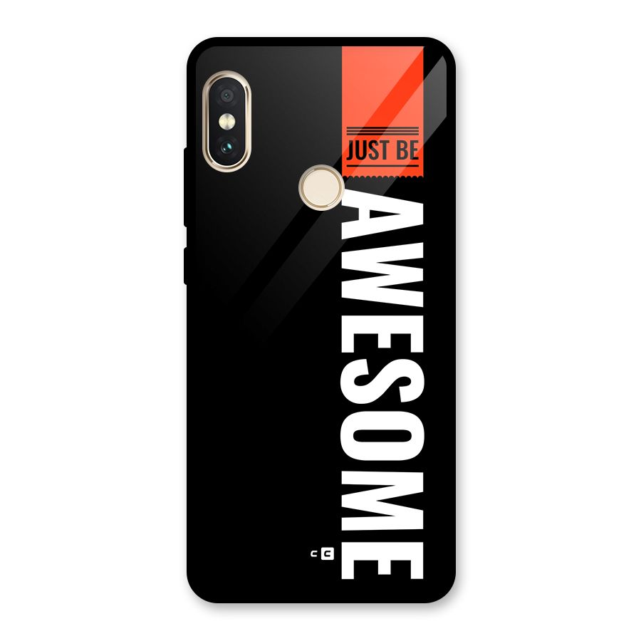 Just Be Awesome Glass Back Case for Redmi Note 5 Pro