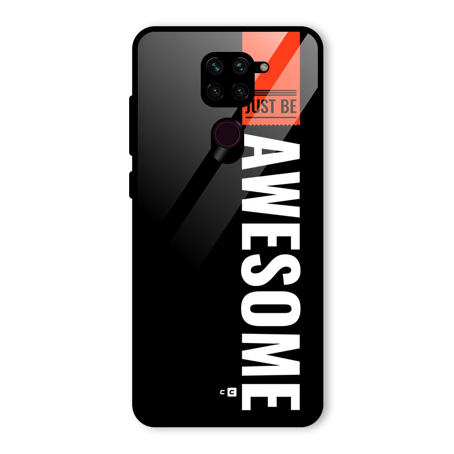 Just Be Awesome Glass Back Case for Redmi Note 9