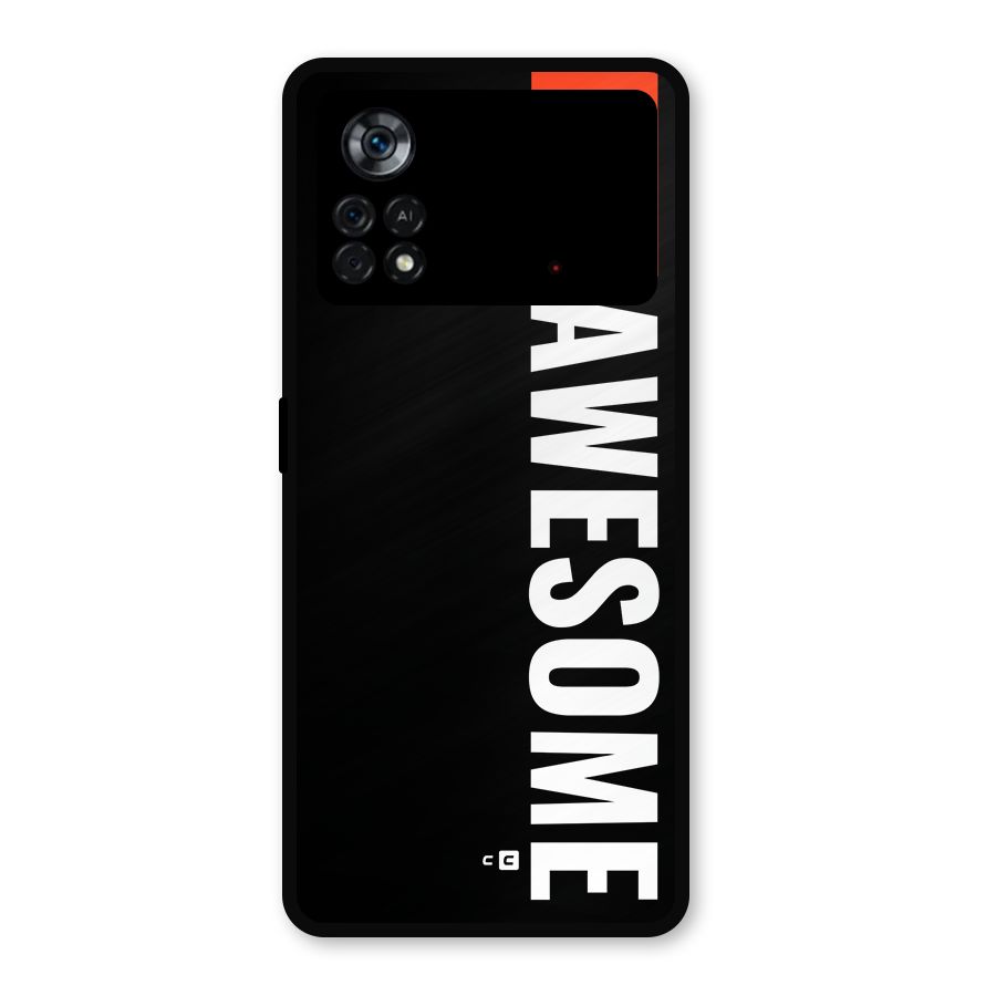 Just Be Awesome Metal Back Case for Poco X4 Pro 5G