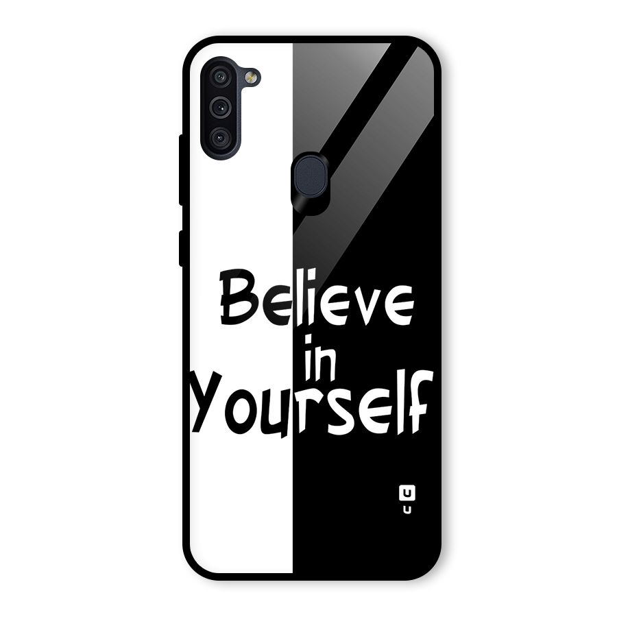 Just Believe Yourself Glass Back Case for Galaxy M11