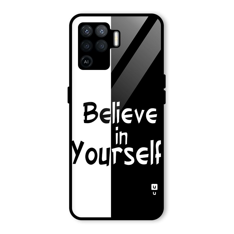 Just Believe Yourself Glass Back Case for Oppo F19 Pro
