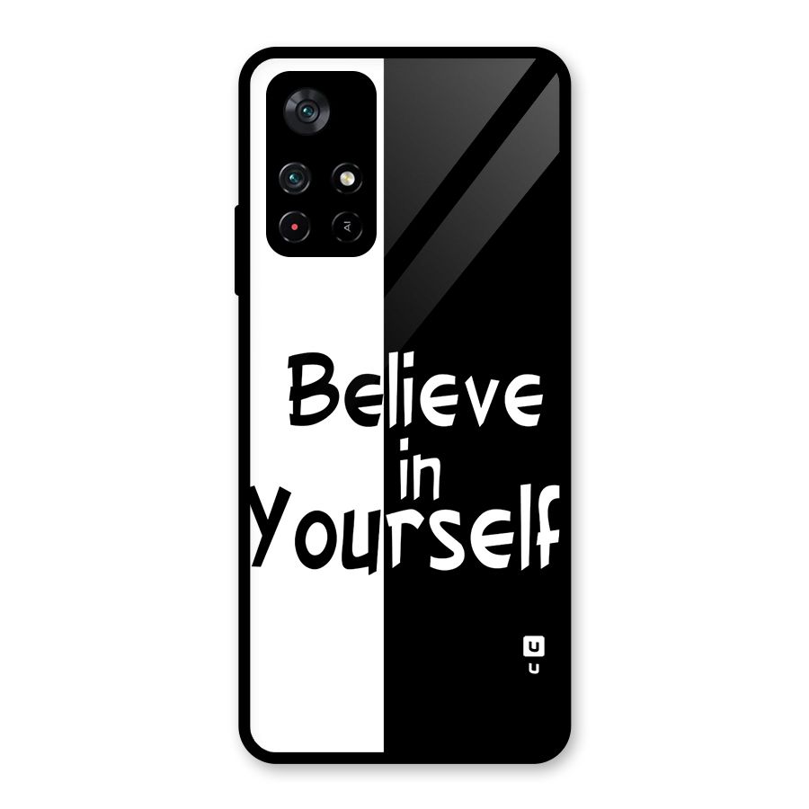 Just Believe Yourself Glass Back Case for Poco M4 Pro 5G