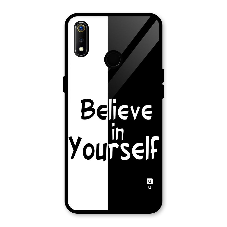 Just Believe Yourself Glass Back Case for Realme 3i