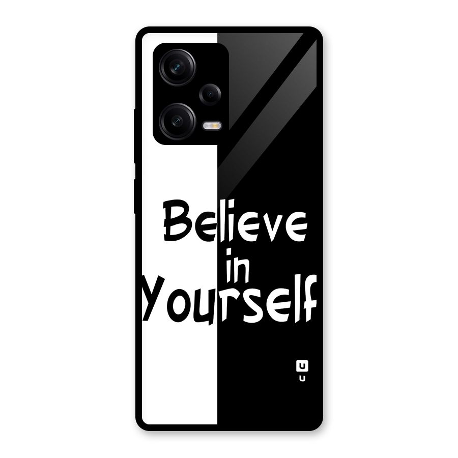 Just Believe Yourself Glass Back Case for Redmi Note 12 Pro