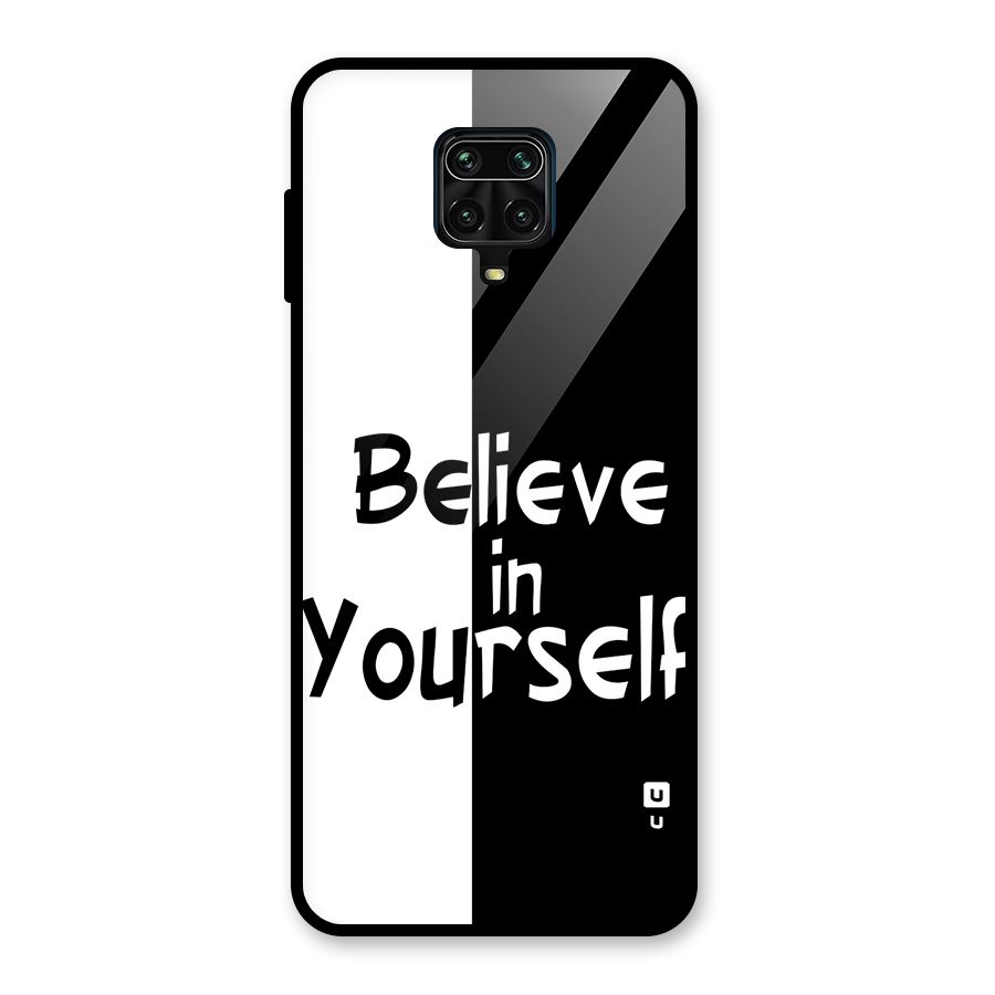 Just Believe Yourself Glass Back Case for Redmi Note 9 Pro