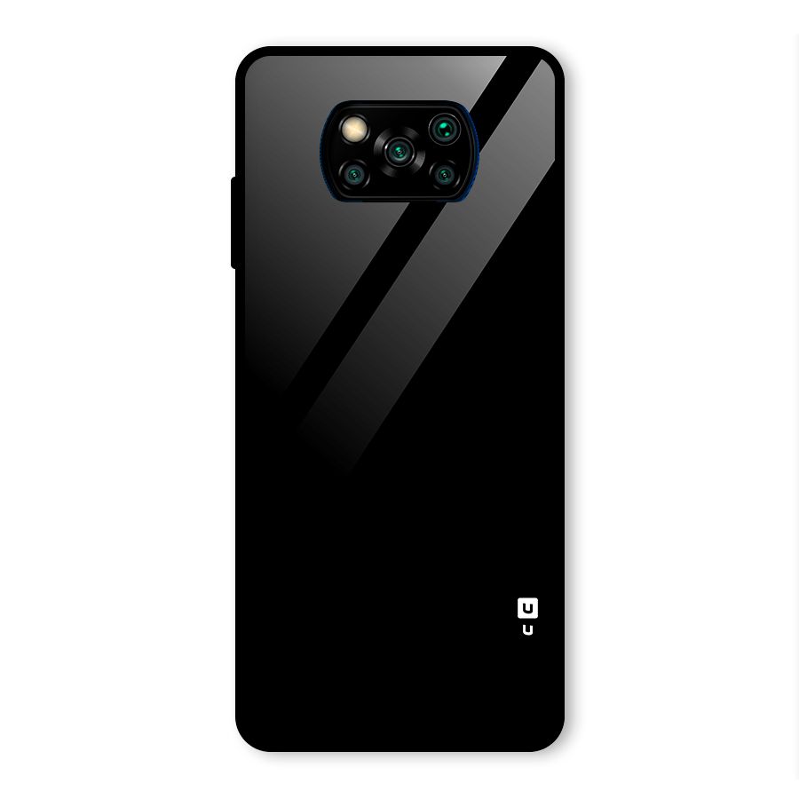 Just Black Glass Back Case for Poco X3 Pro