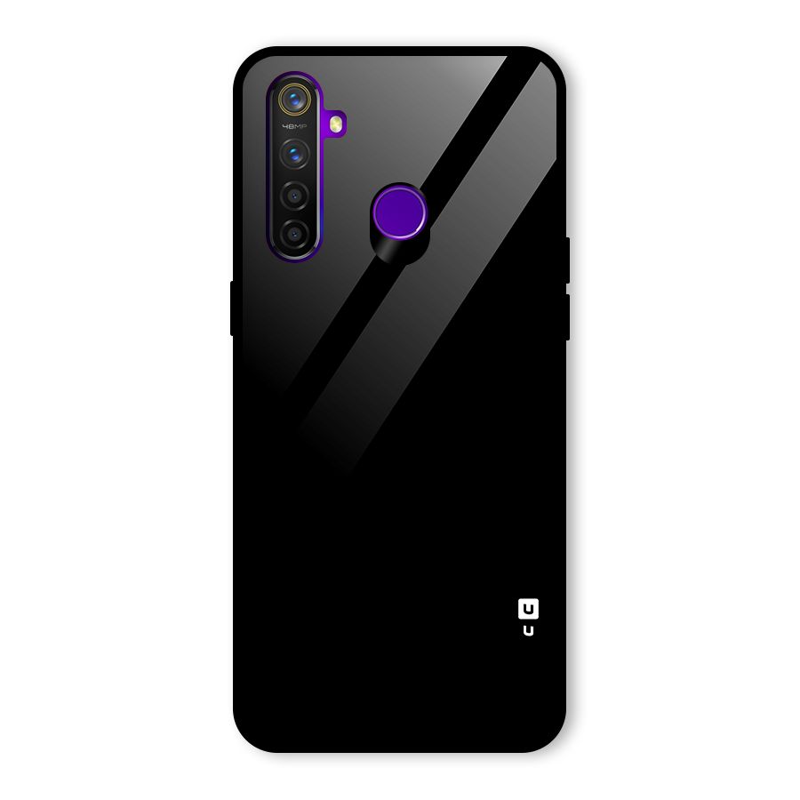 Just Black Glass Back Case for Realme 5 Pro