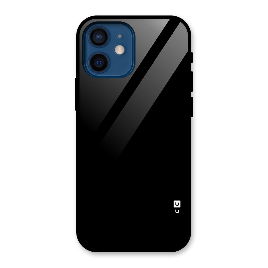 Just Black Glass Back Case for iPhone 12 Mini