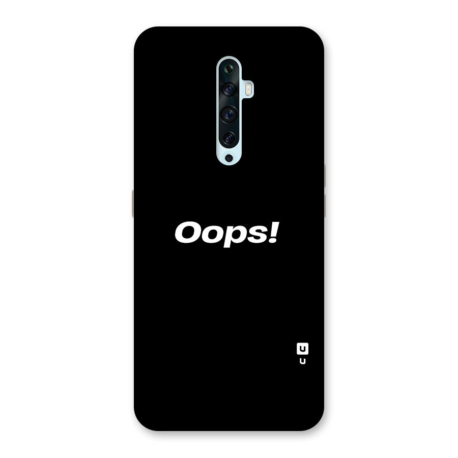Just Oops Glass Back Case for Oppo Reno2 F