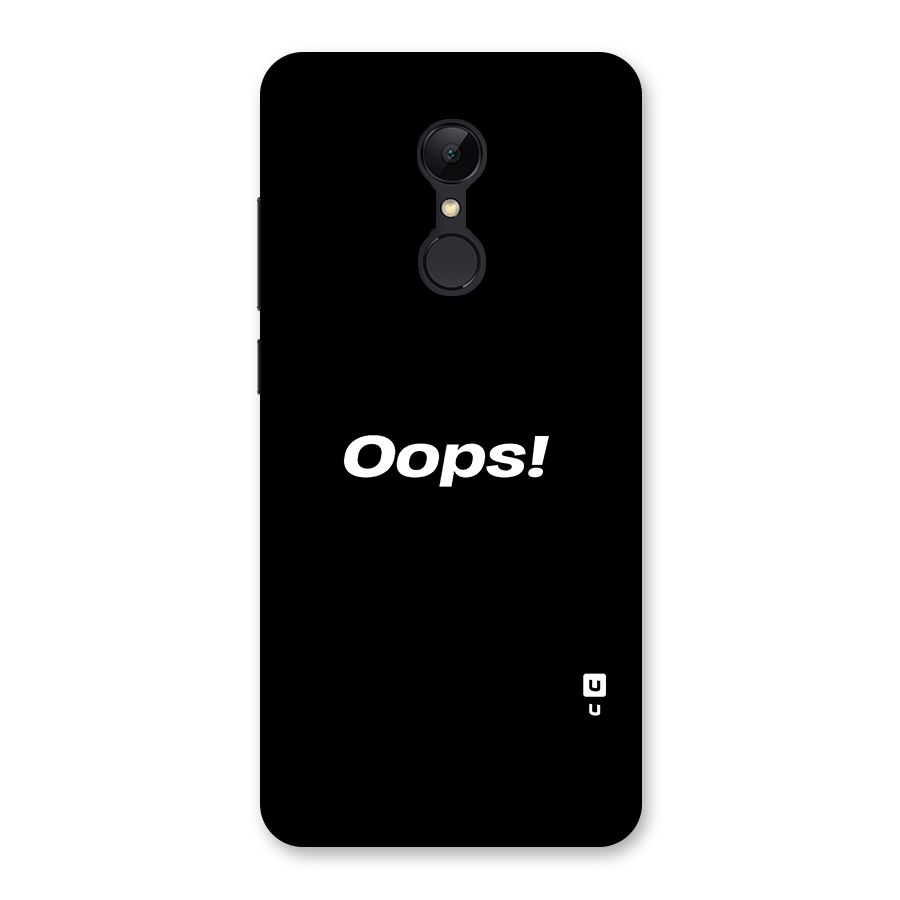 Just Oops Back Case for Redmi 5