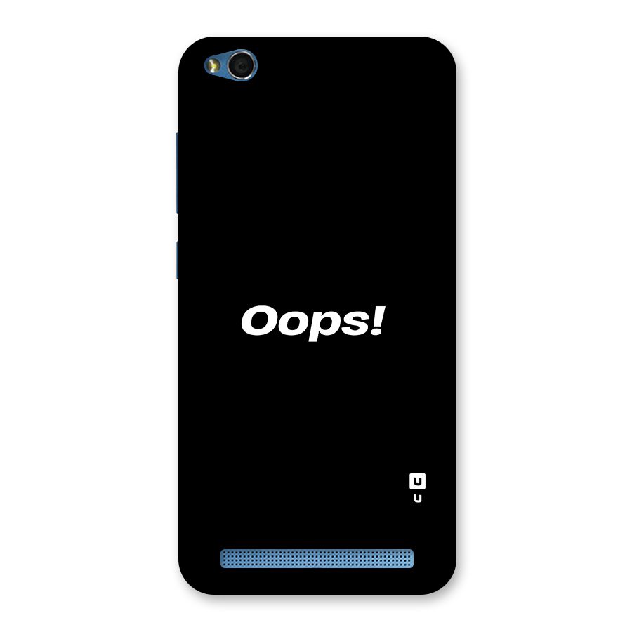 Just Oops Back Case for Redmi 5A
