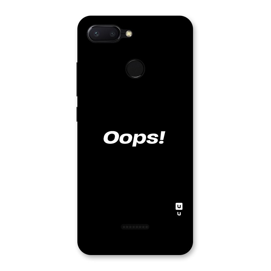 Just Oops Back Case for Redmi 6