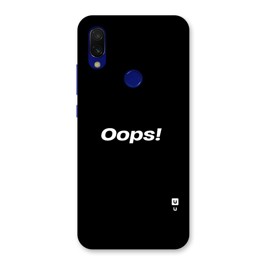Just Oops Back Case for Redmi 7