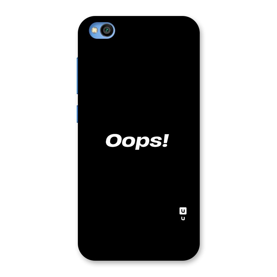 Just Oops Back Case for Redmi Go