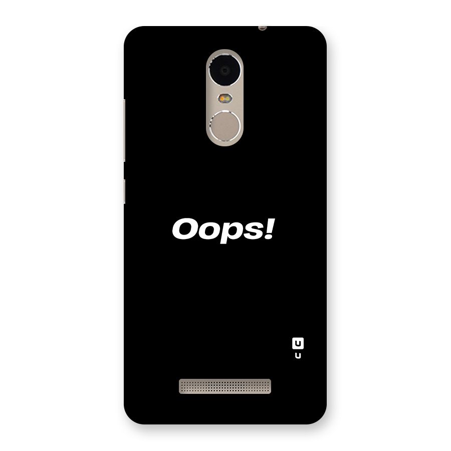 Just Oops Back Case for Xiaomi Redmi Note 3