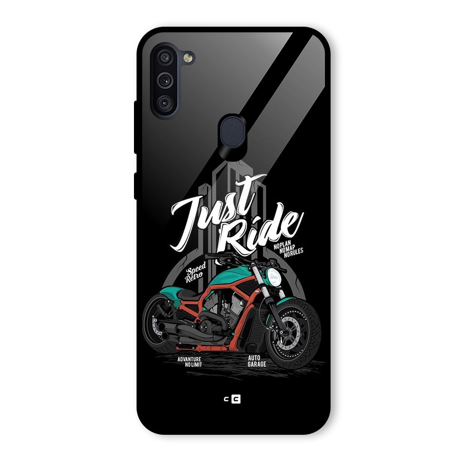 Just Ride Speed Glass Back Case for Galaxy M11