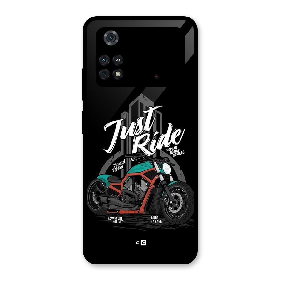 Just Ride Speed Glass Back Case for Poco M4 Pro 4G