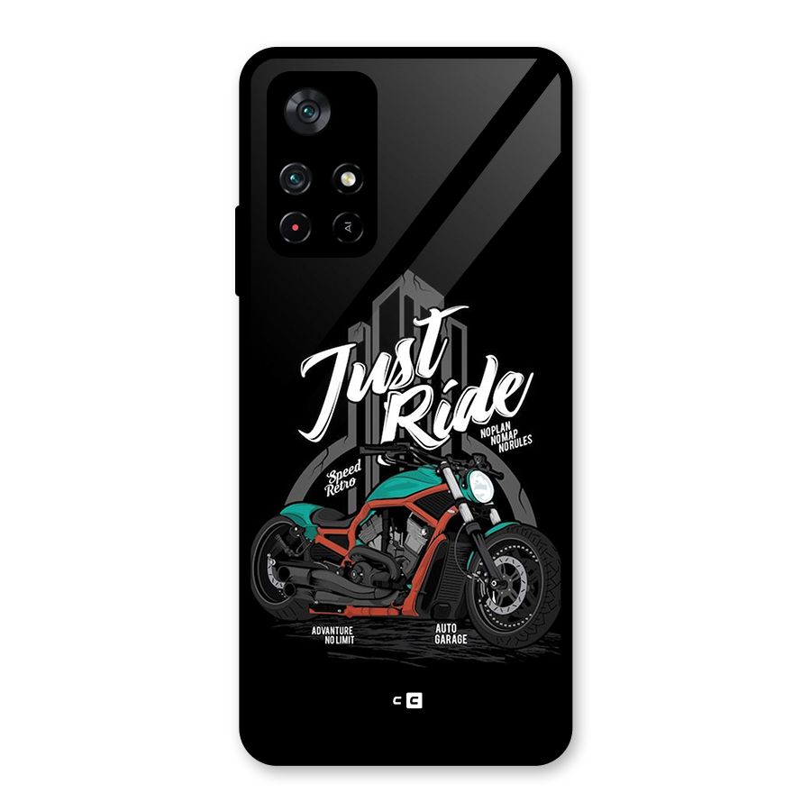 Just Ride Speed Glass Back Case for Poco M4 Pro 5G